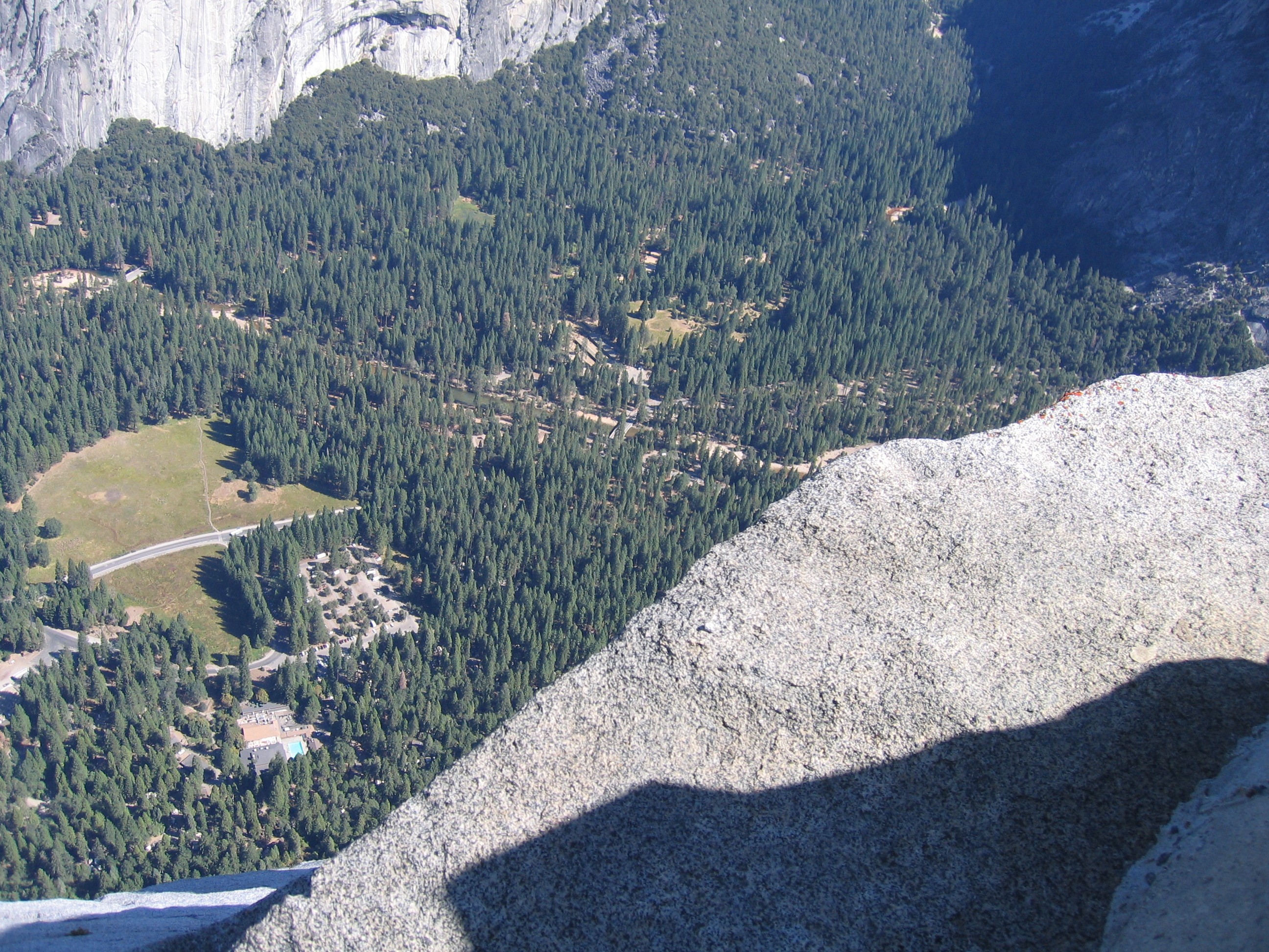View from a high cliff overlooking forest.