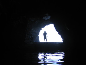My Brother through the cave.