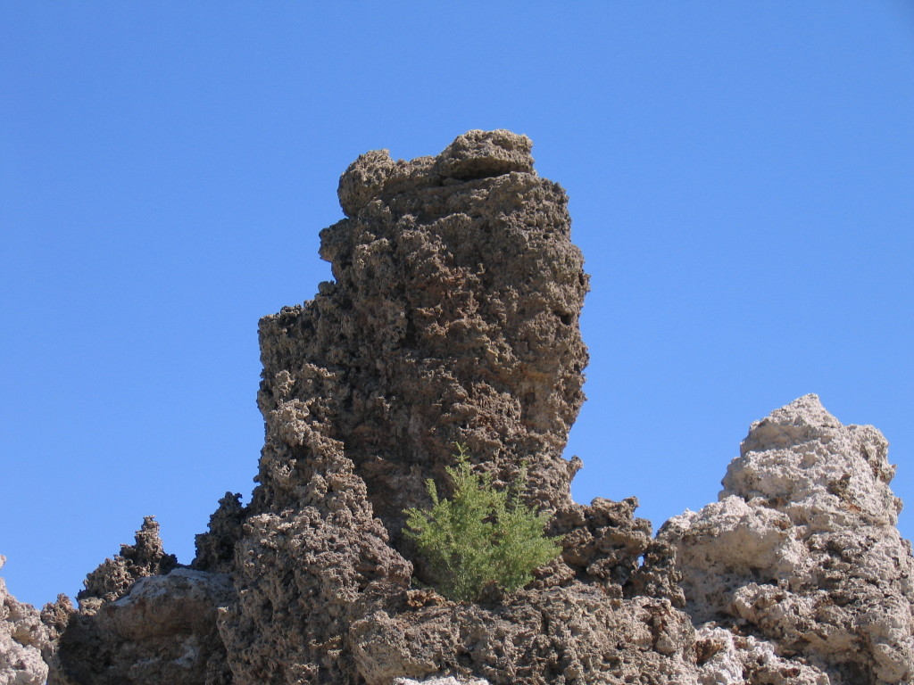 Rock formation against a clear blue sky.