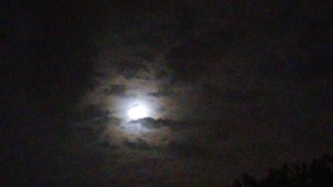Cloudy night with a full Moon