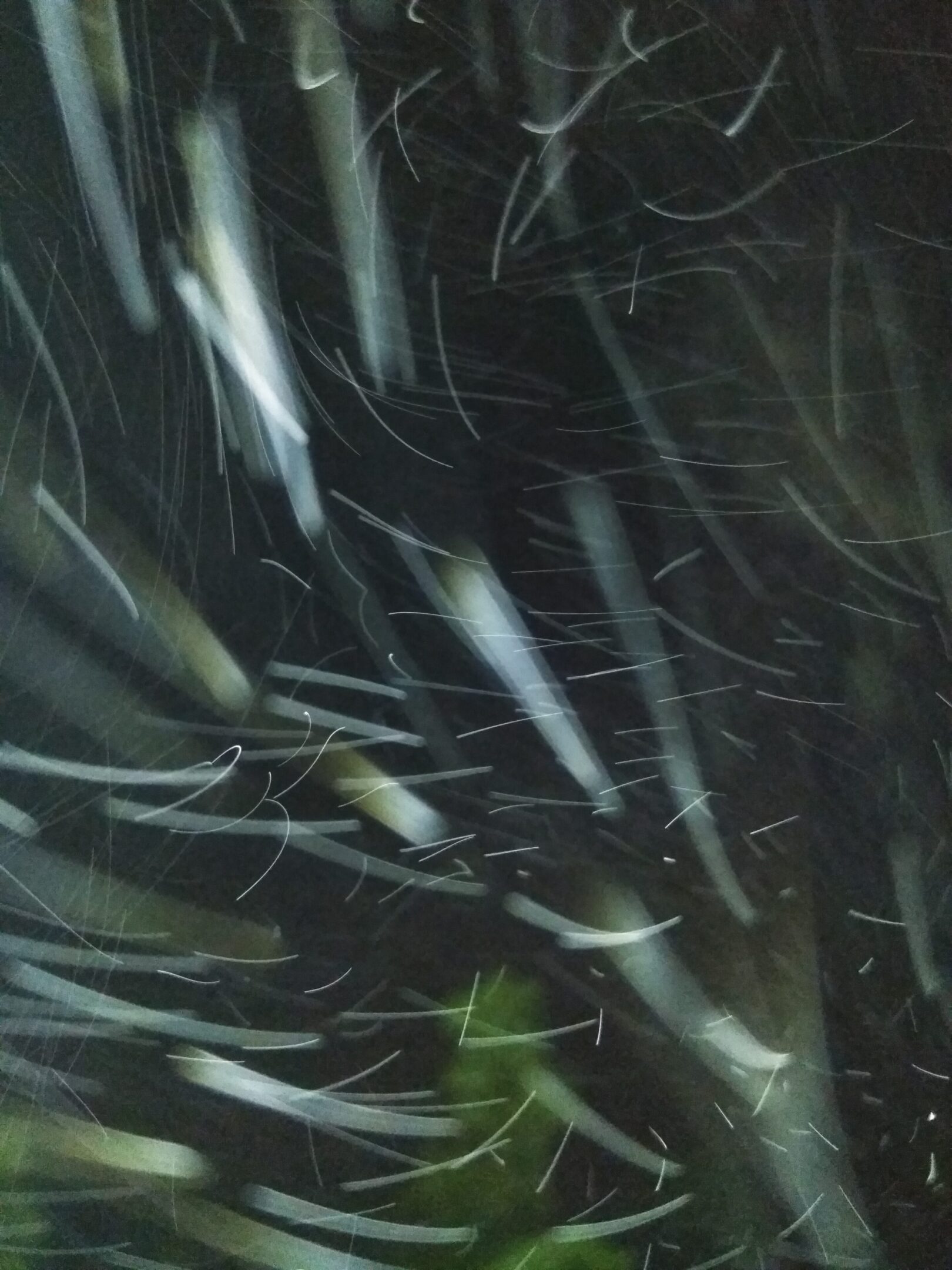 Blurred motion of lights and dark background.