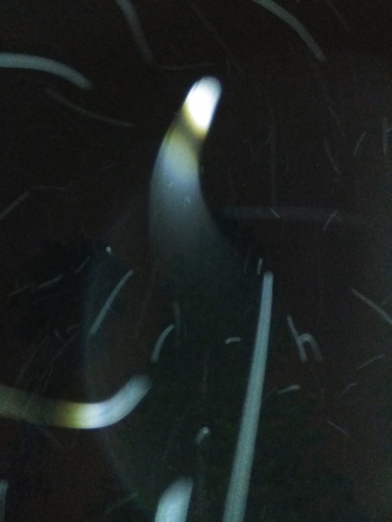 Abstract light streaks on a dark background.