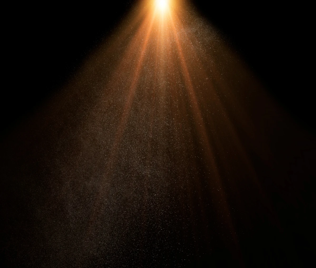 Beam of light with dust particles visible.